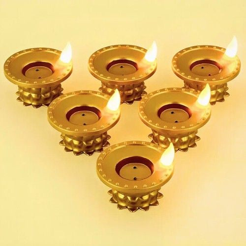 12-Piece Water-Activated LED Diya Set