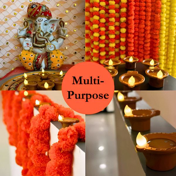 12-Piece Water-Activated LED Diya Set