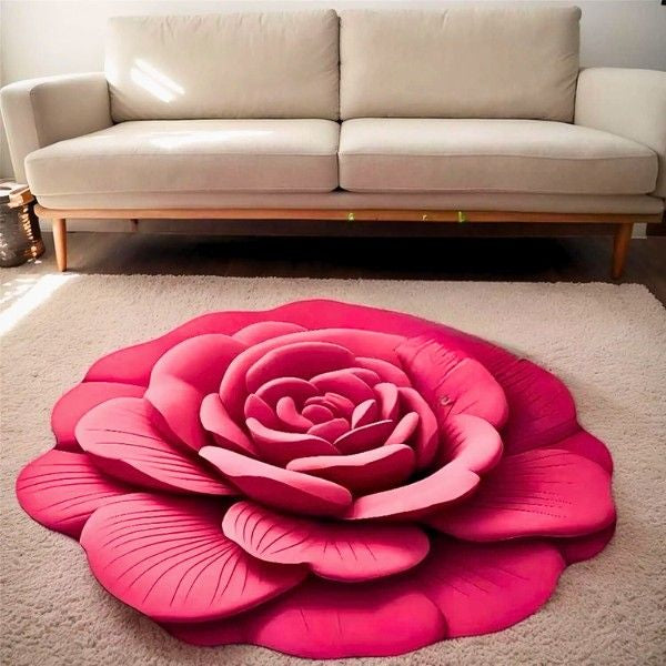 3D Flower Design Floor Mat