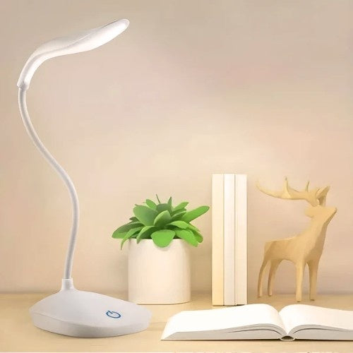 Touch-Control LED Study Lamp with Adjustable Neck and Rechargeable Battery